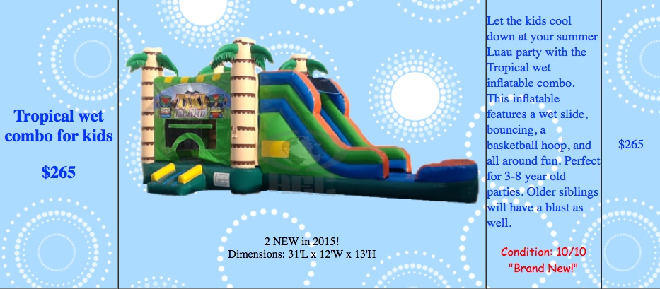 prairieville tropical slide party rental